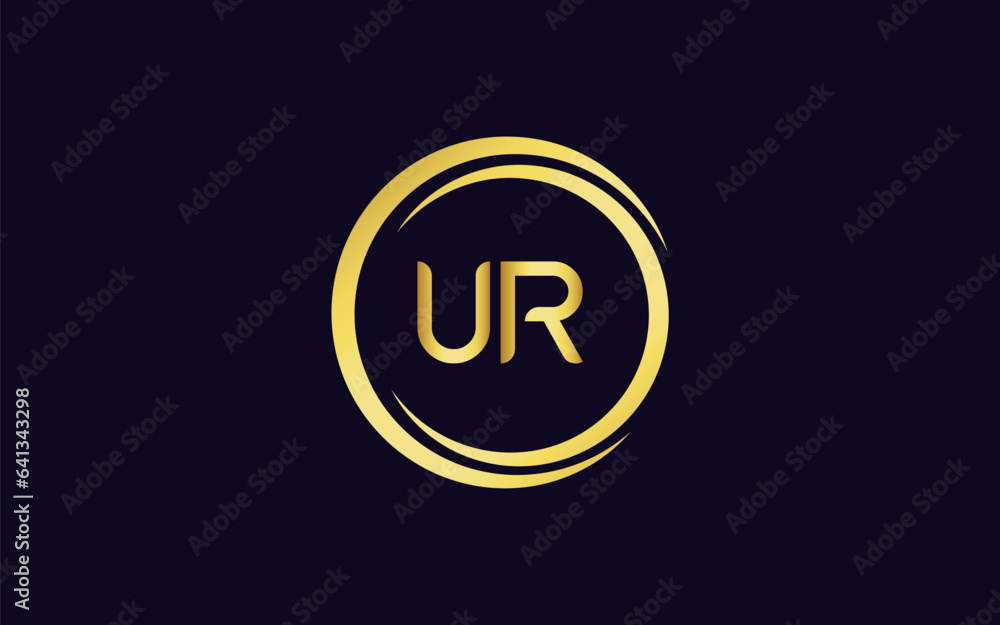 Initial Letter UR Linked Logo for business and company identity. Modern Latter UR Logo Vector Template with modern trendy golden logo Initial Letter UR Linked Logo for business and company identity. Modern Latter UR Logo Vector Template with modern trendy golden logo
