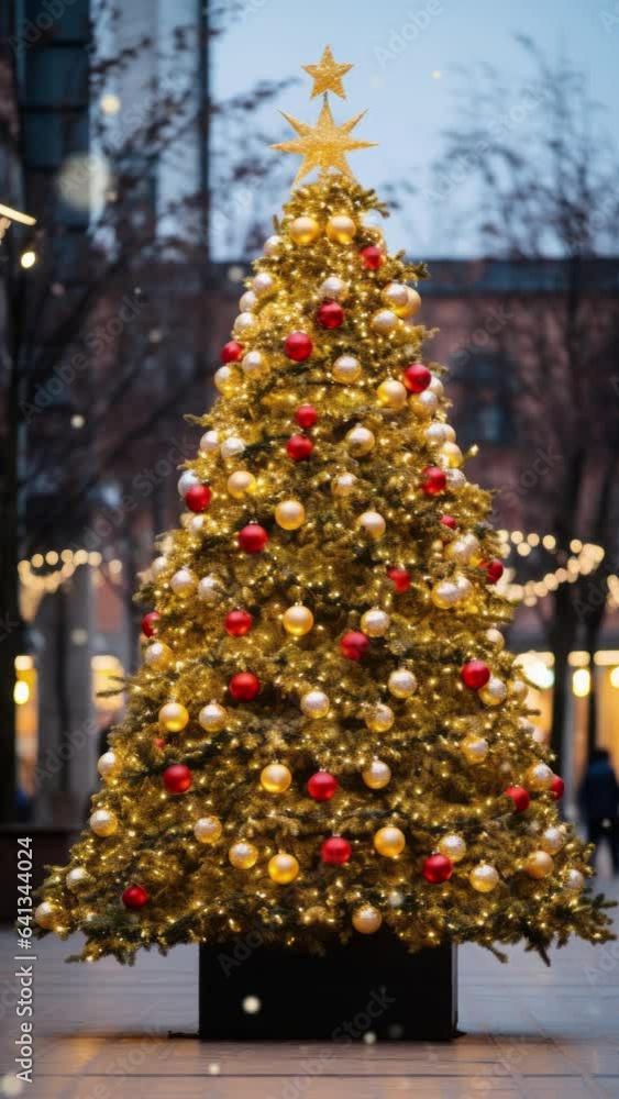Christmas tree, vertical video, seamless looping video background Christmas tree, vertical video, seamless looping video background