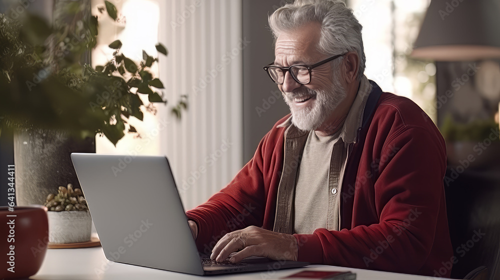 Happy Senior using a laptop Happy Senior using a laptop