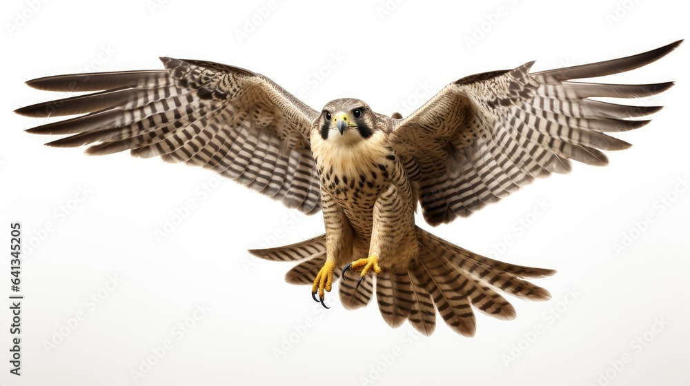 Peregrine falcon bird on white background Peregrine falcon bird on white background