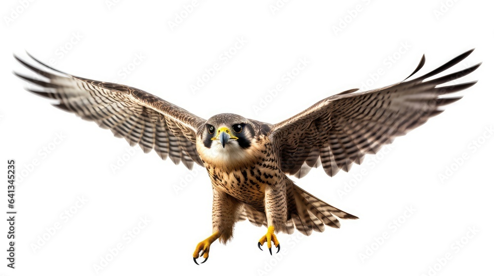 Fototapeta premium Peregrine falcon bird on white background