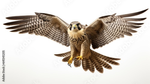 Peregrine falcon bird on white background photo