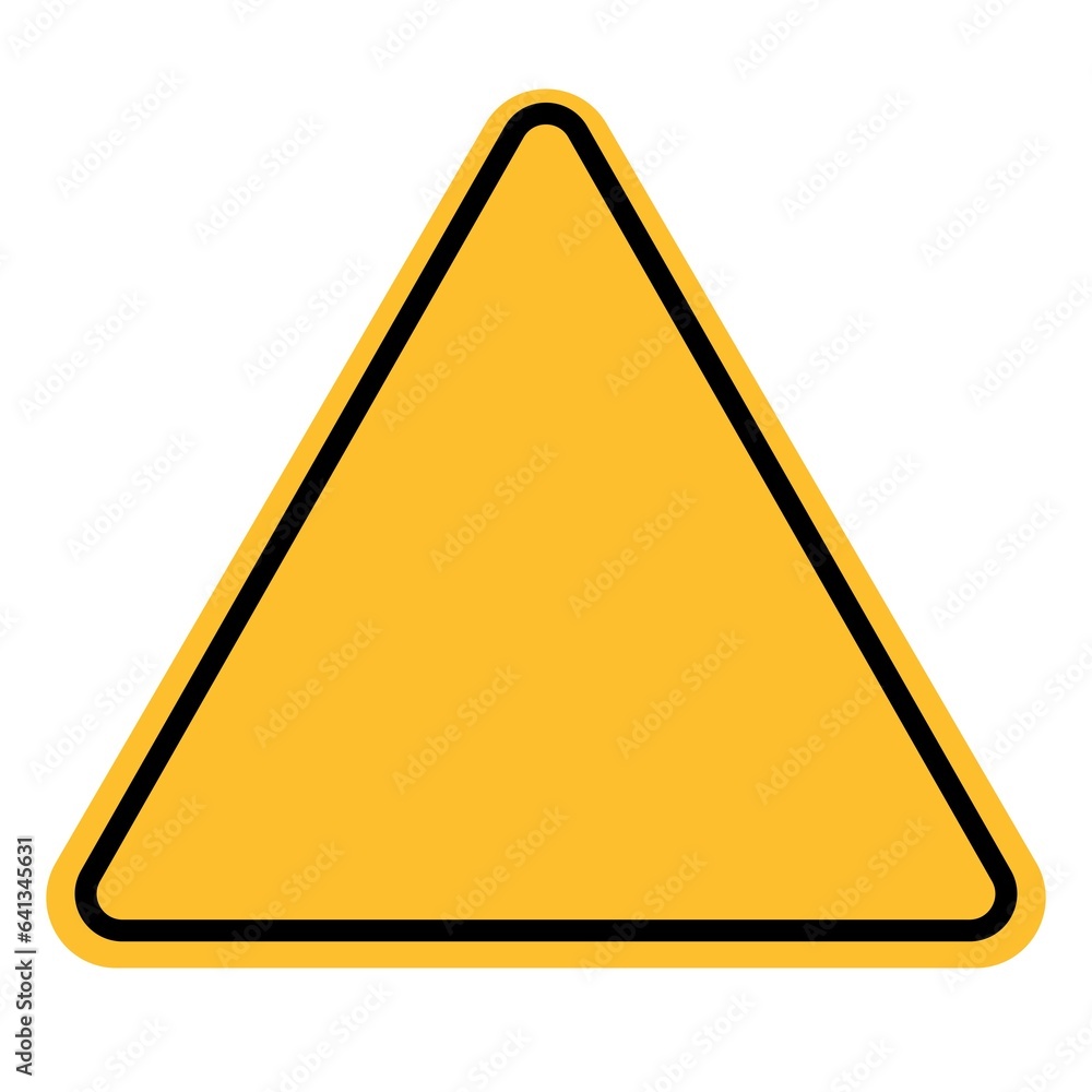 yellow warning triangle sign on white background suitable for copy space yellow warning triangle sign on white background suitable for copy space