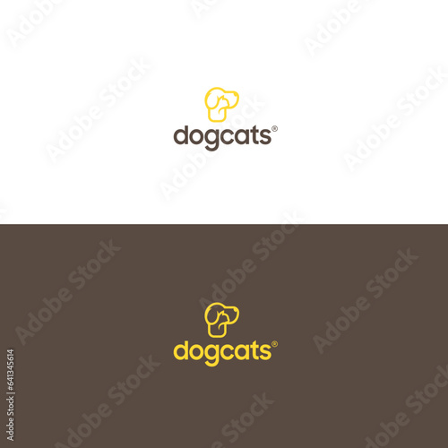 Dog and cat pet logo  (ID: 641345614)