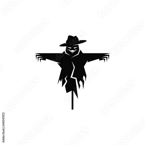 Scarecrow in a hat logo design.