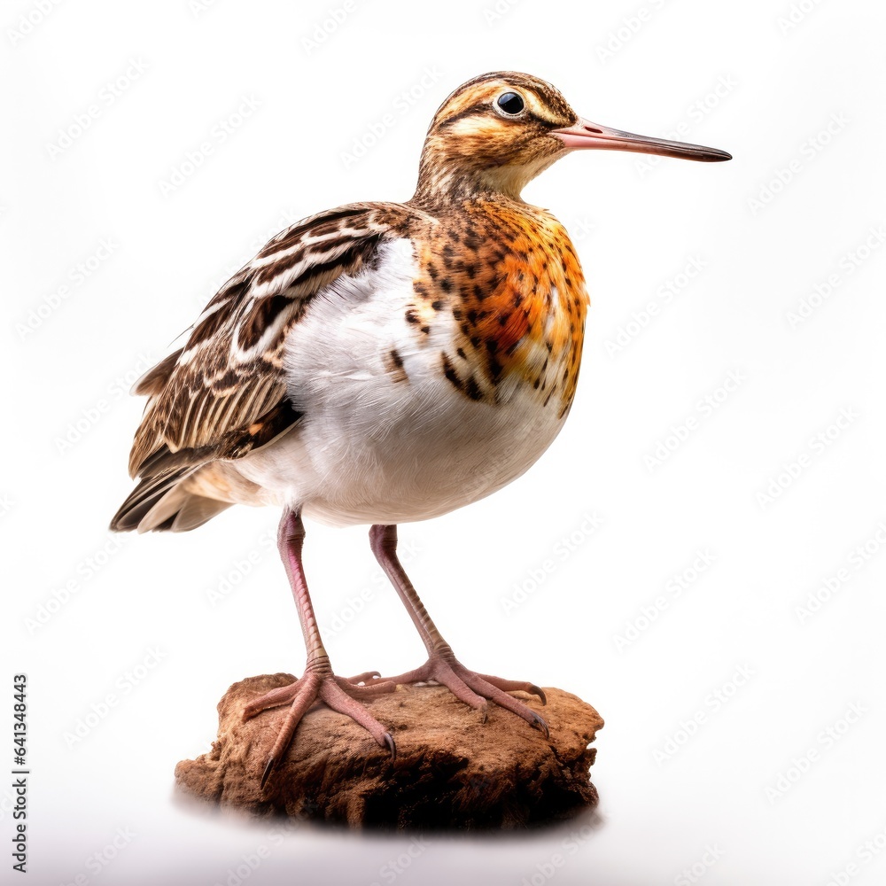 Obraz premium Wilsons snipe bird isolated on white background.