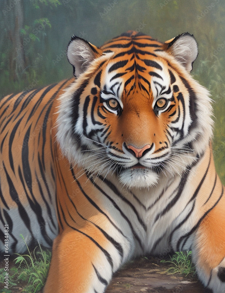 Obraz premium A Beautiful relaxed Tiger 