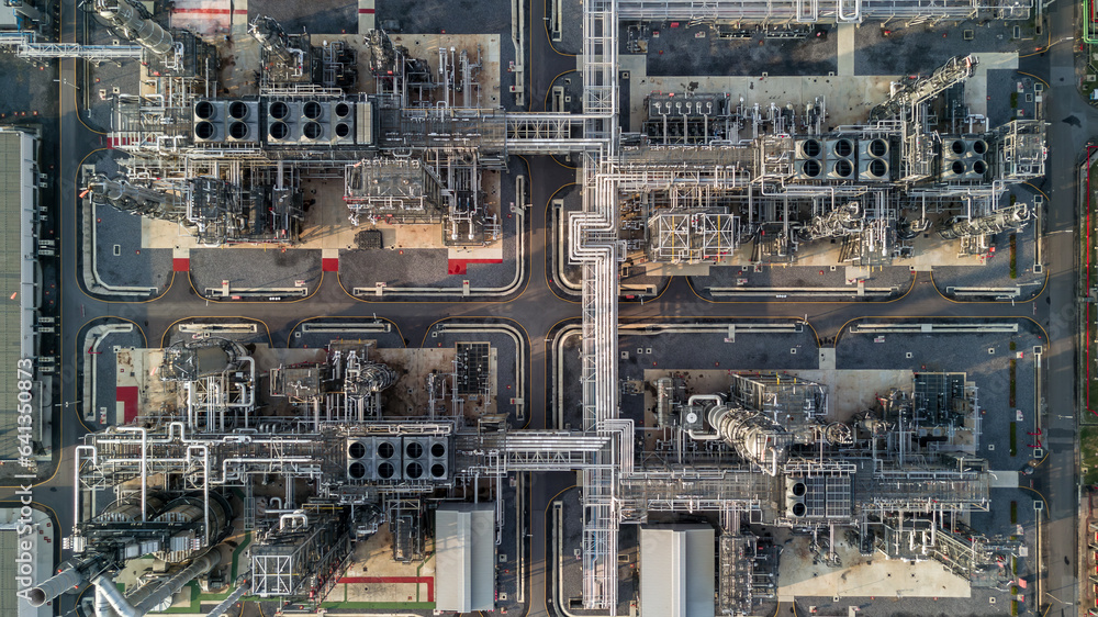 Aerial view liquid chemical tank terminal, Storage of liquid chemical and petrochemical products tank, Oil and gas storage tanks at industrial oil refinery. Aerial view liquid chemical tank terminal, Storage of liquid chemical and petrochemical products tank, Oil and gas storage tanks at industrial oil refinery.