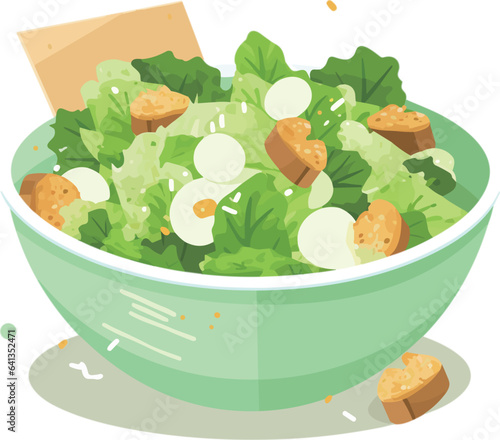 illustration of a bowl of vegetables photo