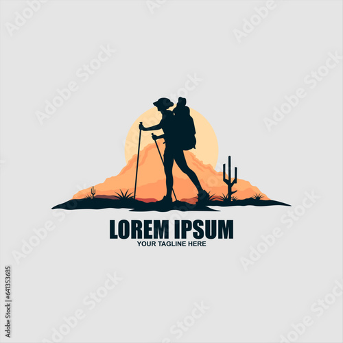 Mountain Hike Logo Vector Template