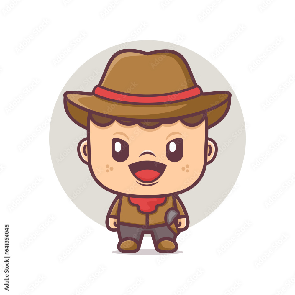 cowboy cartoon mascot. vector illustrations