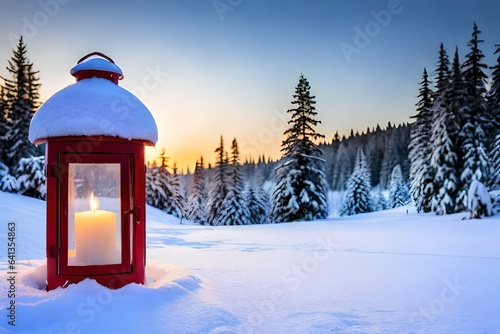 christmas lantern in the forest © Annu's Images