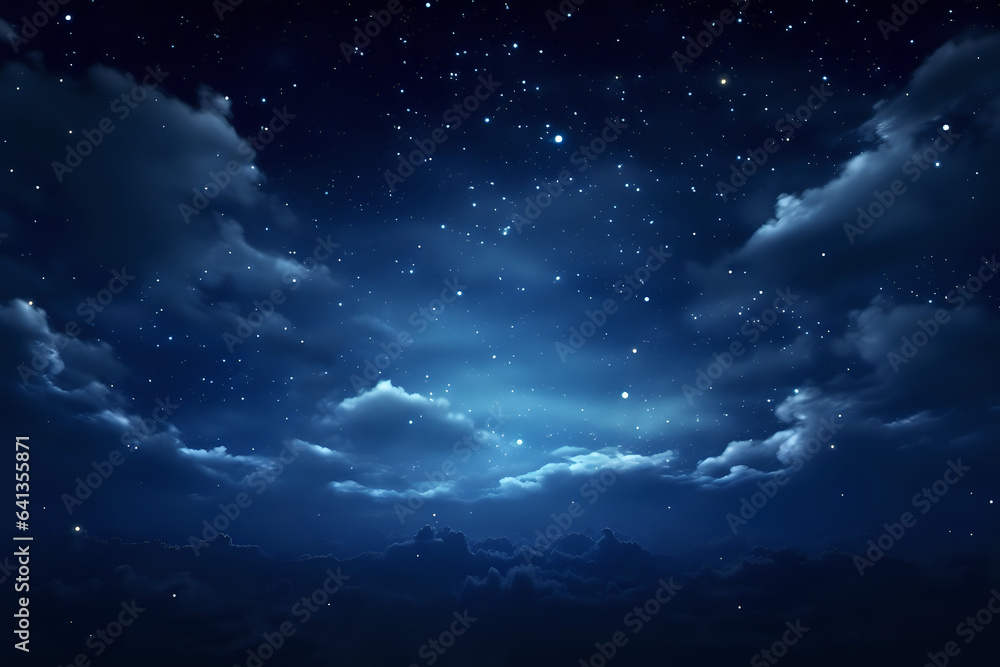 Enchanting Celestial and Starry Night Sky: Stars and Dreamy Clouds in 8K Resolution