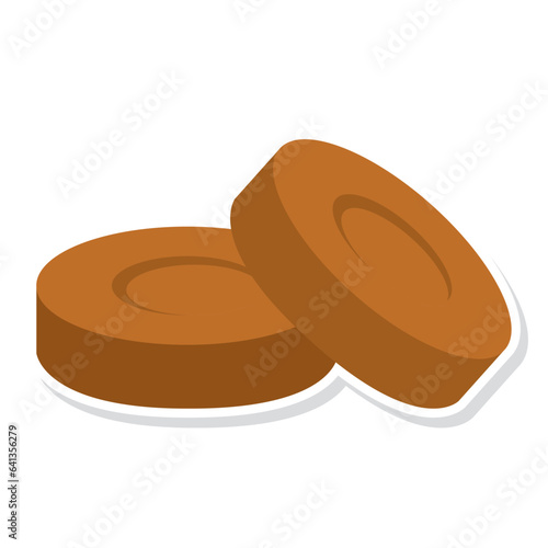 Isolated sticker of a pair of chocolate candies icon Vector