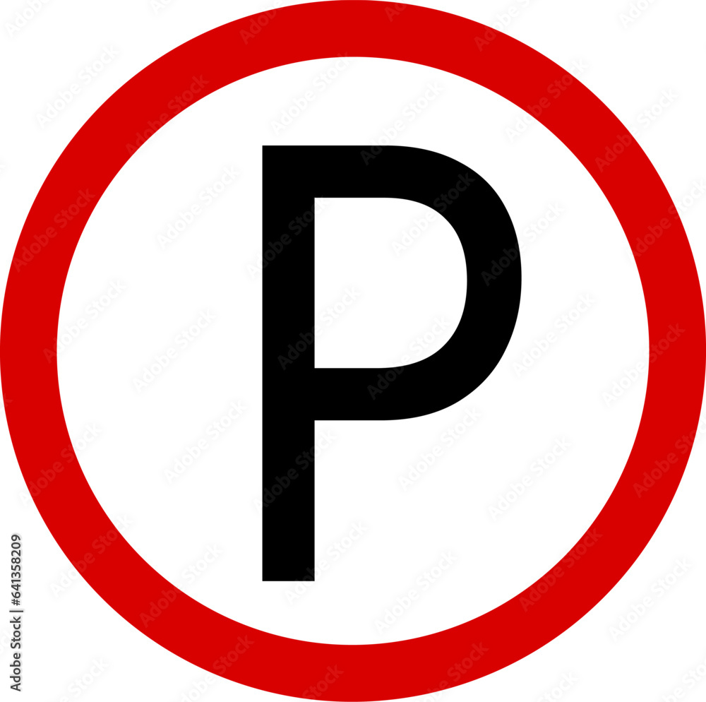 Parking or stopping sign. Editable vector illustration. Parking or stopping sign. Editable vector illustration.