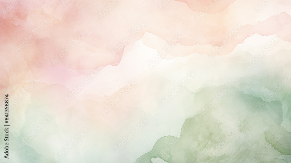 Watercolor Backgrounds: Gentle Pale Pink and Green Watercolor Backgrounds: Gentle Pale Pink and Green