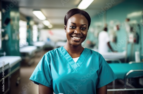 Friendly African-American Nurse Concept for Positive Occupation, Hospital Environment, Professional Success and Ethnic Identity