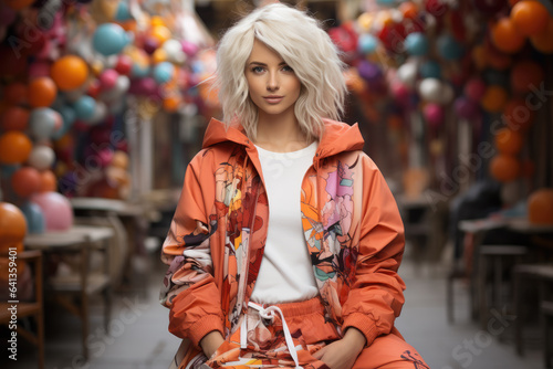 Danish fashion photoshoot by the daily, in the style of kawaii street art, ai generated.