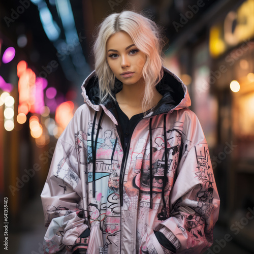 Danish fashion photoshoot by the daily, in the style of kawaii street art, ai generated.
