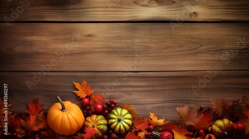 Thanksgiving Autumn Background border  generative AI