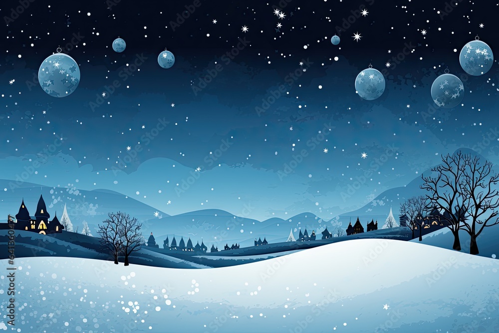 Naklejka premium christmas tree in snow, holiday card background