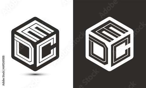 EDC letter logo design with illustrator cube logo, vector logo modern alphabet font overlap style.