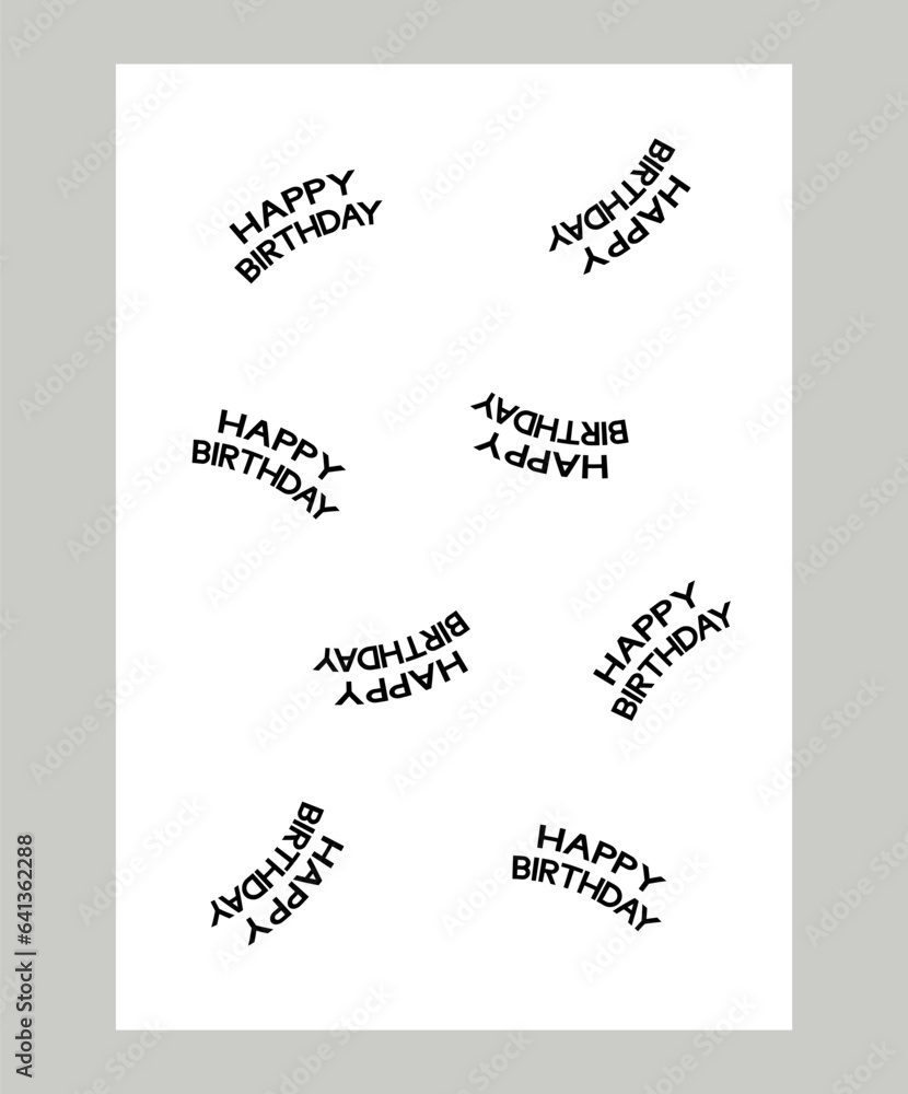 Minimalistic Happy Birthday poster. Vector illustration. Postcard, card, cover