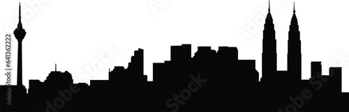 Kuala Lumpur city skyline silhouette