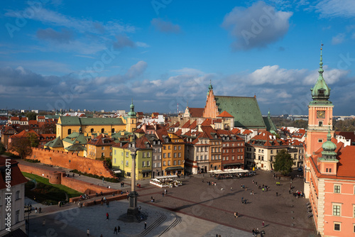 2022-10-25 Top view of the old town of Warsaw Poland.