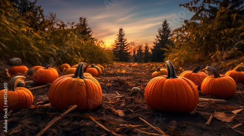 Fall Pumpkin Wonderland Background.