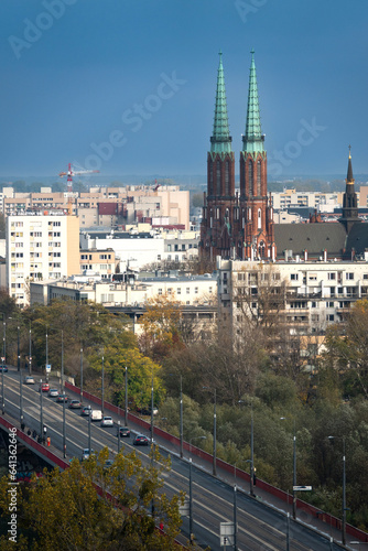 2022-10-25 Top view of the old town of Warsaw Poland.