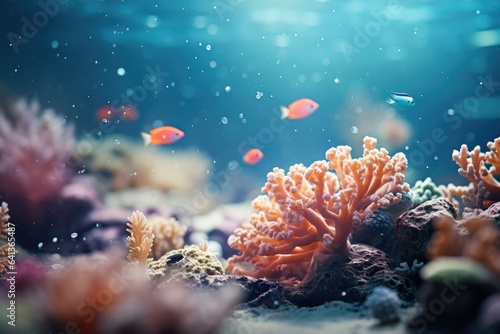 Blurred background of a coral reef - Underwater Mystery - AI Generated