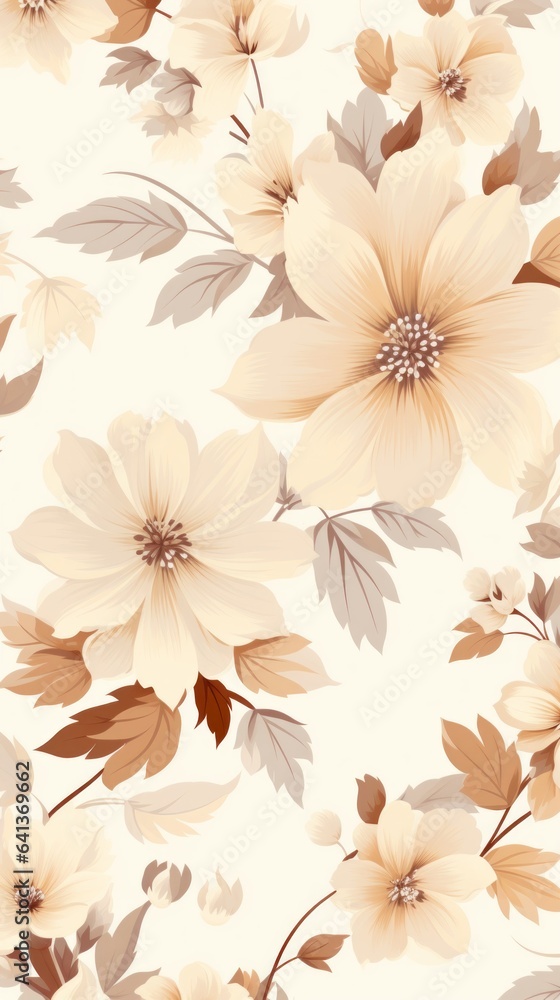 Pale Beige Flower Pattern