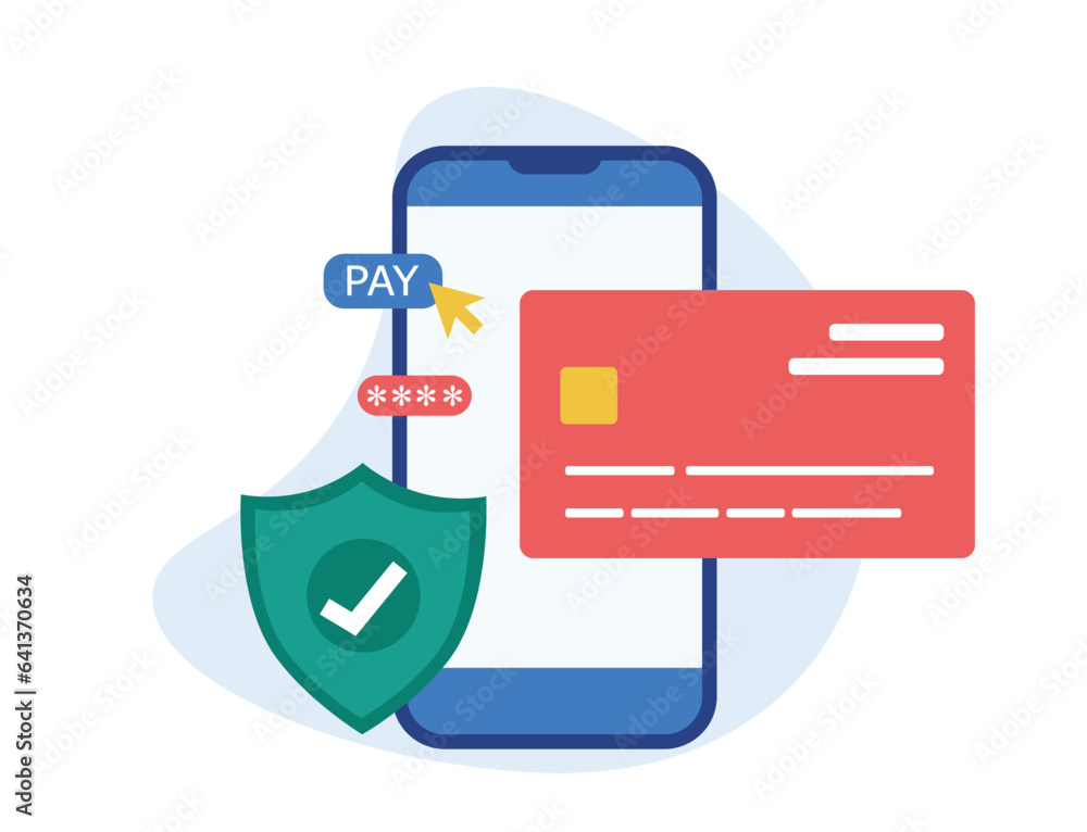 Online payment, security transaction. Mobile banking and internet banking concept Online payment, security transaction. Mobile banking and internet banking concept