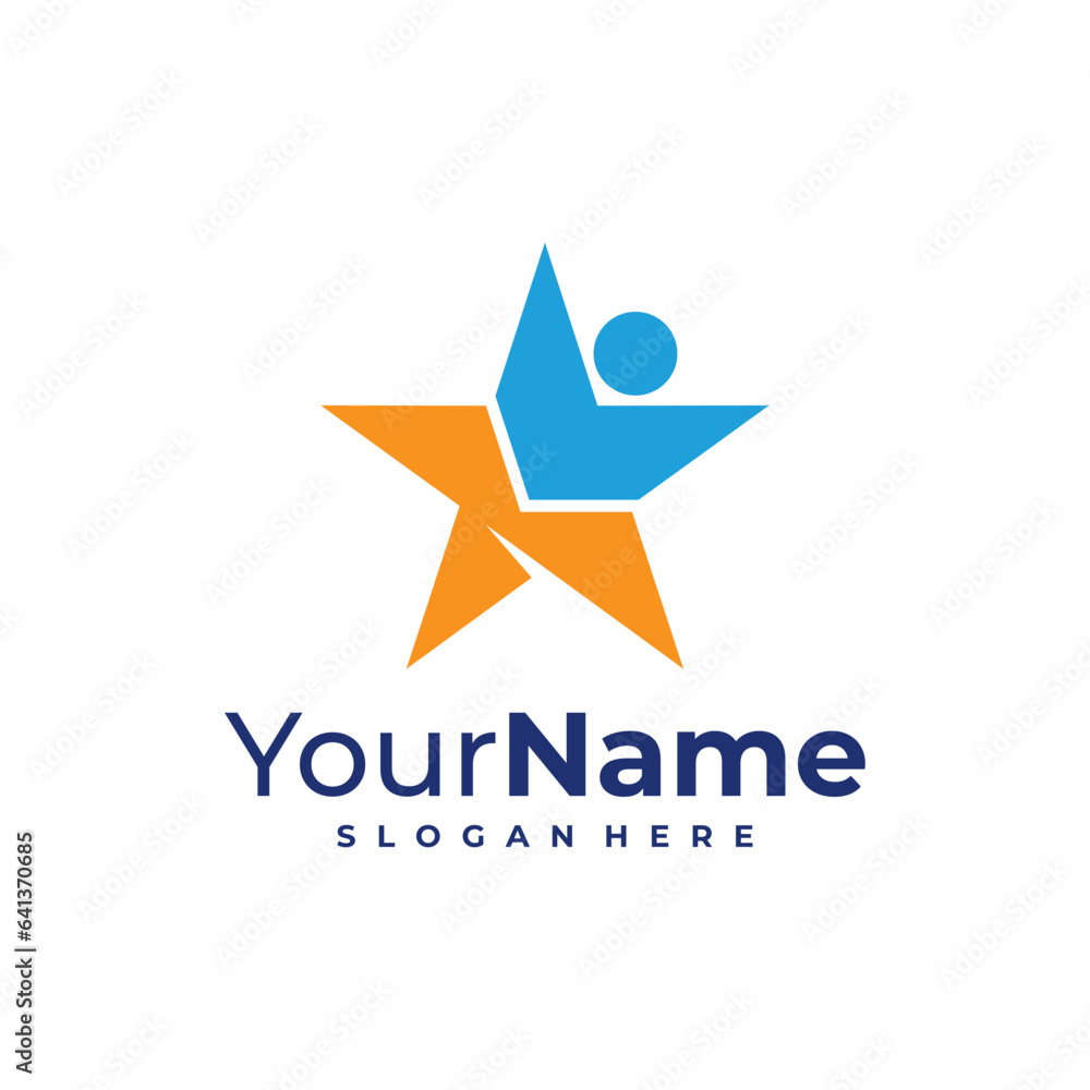 Leader logo design Template. Star People logo vector illustration. Leader logo design Template. Star People logo vector illustration.