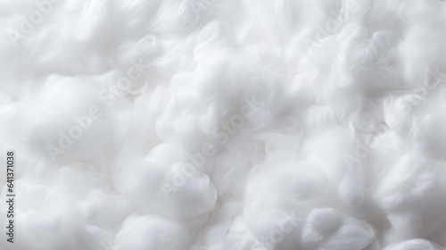 background with soft white cotton scattered over a flawless white surface. macro