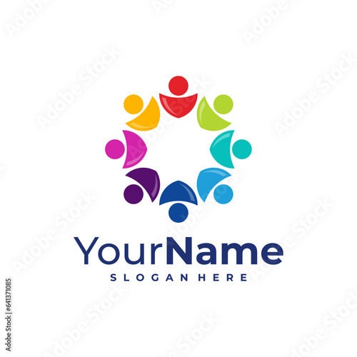 Leader logo design Template. Star People logo vector illustration.