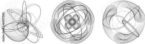 Lines in Circle Form . Spiral Vector Illustration .Technology round. Wave Logo . Design element . Abstract Geometric shape .