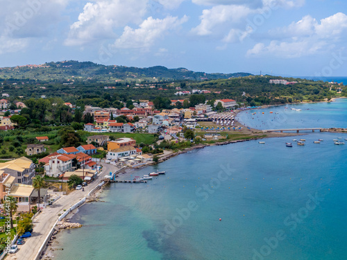 Aerial panoramic view of Roda Beach in summer, Corfu, Ionian Islands Greece. © ernestos