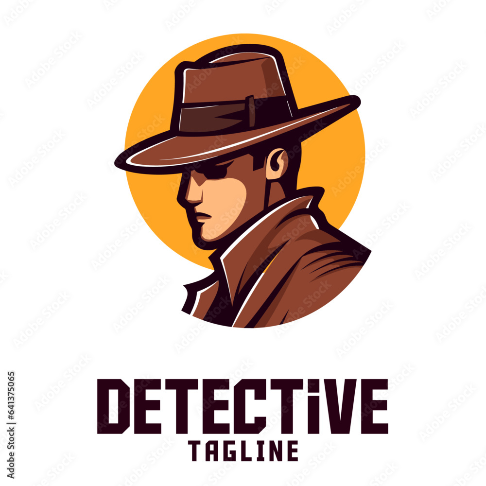 Man Detective Artistry: Logo, Mascot, Illustration, Vector Graphic
