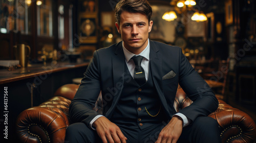 Handsome model man in a fin...