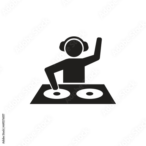DJ Music club vector icon black