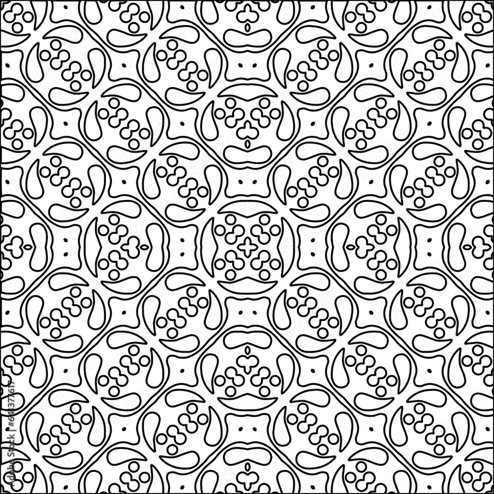 Vector pattern with symmetrical elements . Modern stylish abstract texture. Repeating geometric tiles from striped elements.Black and white pattern. Vector pattern with symmetrical elements . Modern stylish abstract texture. Repeating geometric tiles from striped elements.Black and white pattern.