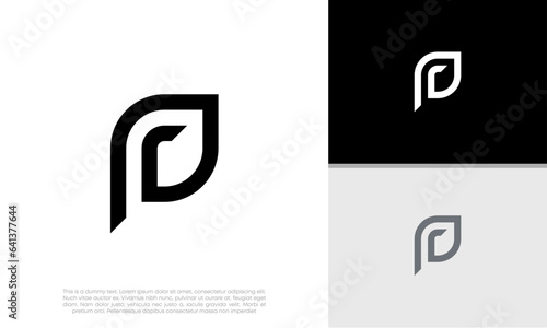 Initials P logo design. Initial Letter Logo. Innovative high tech logo template.