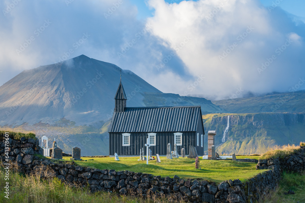 Landscape of the church of Búdakirkja (Iceland)