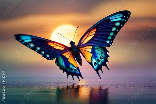 butterfly on sunset