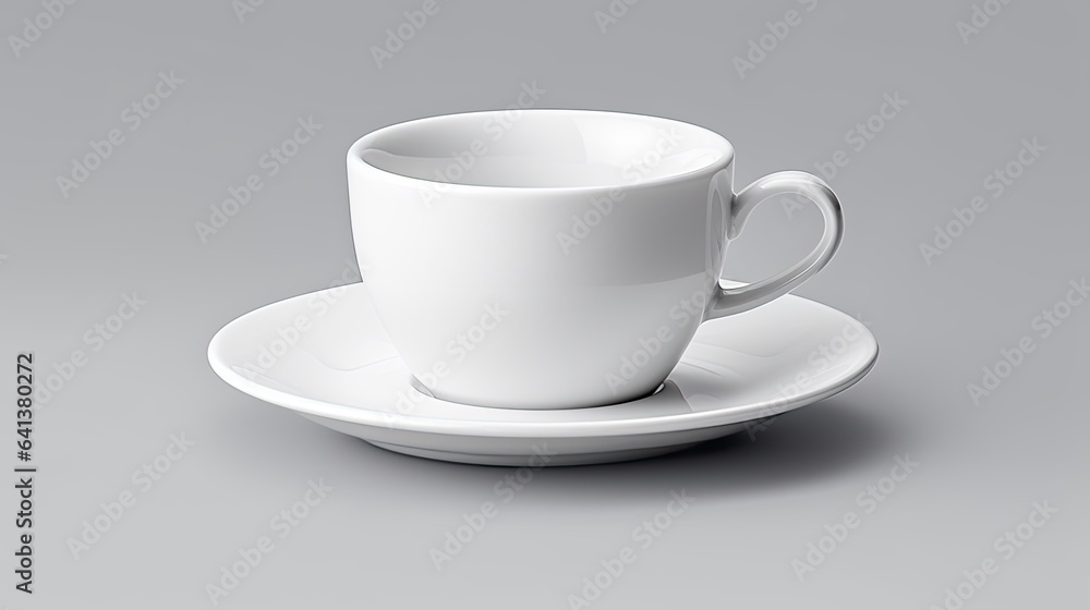 Image of white cup and saucer isolated over white background Image of white cup and saucer isolated over white background