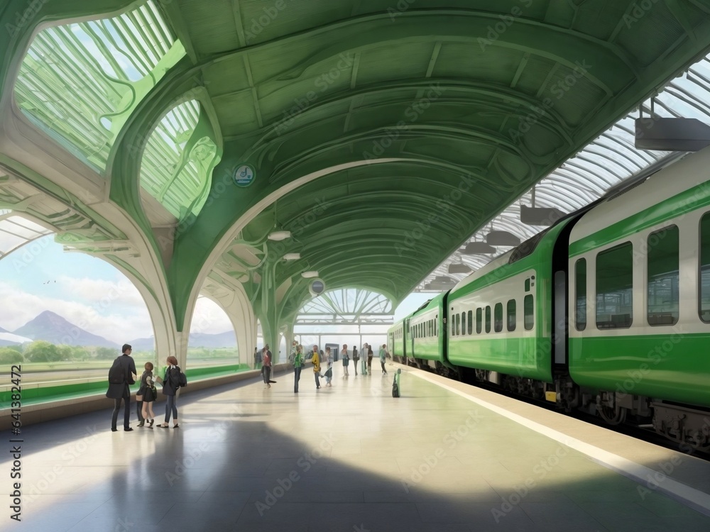 green concept day train station