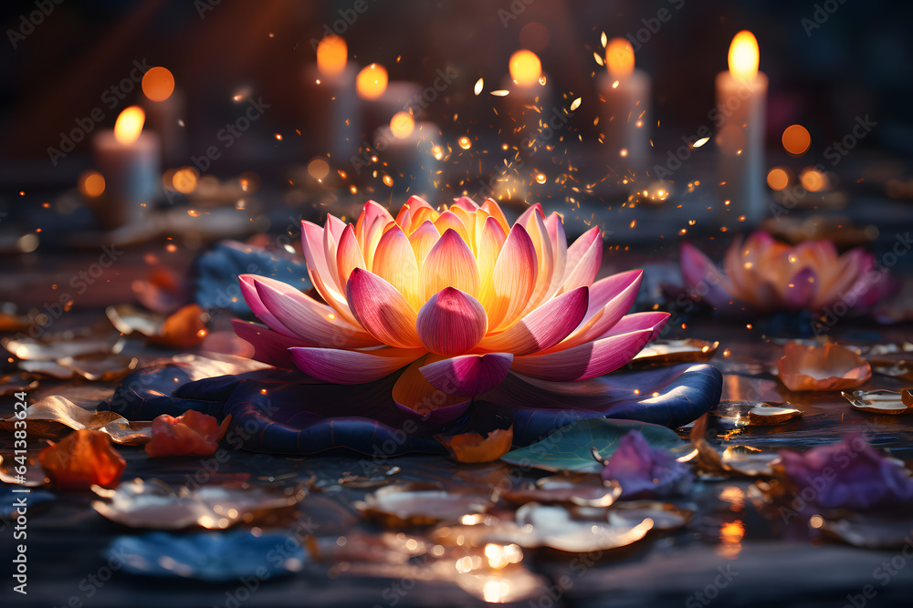Diwali lotus flower AI generated art Stock Photo Adobe Stock
