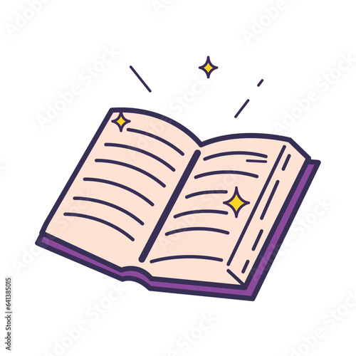 Isolated colored opened magic book icon Vector
